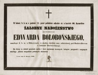 Zdjęcie powstańca styczniowego Edward Bołoboński