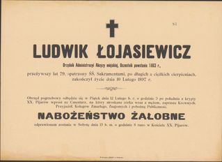 Zdjęcie powstańca styczniowego Ludwik Łojasiewicz