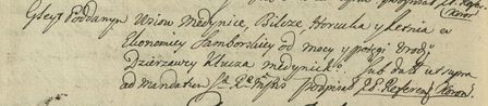 Glejt od mocy i potęgi dla wsi klucza medenickiego 1720