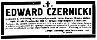 Zdjęcie powstańca styczniowego Edward Czernicki