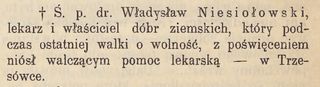 Zdjęcie powstańca styczniowego Władysław (3) Niesiołowski