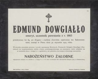 Zdjęcie powstańca styczniowego Edmund Dowgiałło