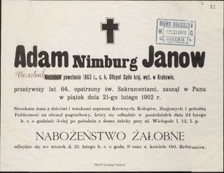 Zdjęcie powstańca styczniowego Adam  Janow