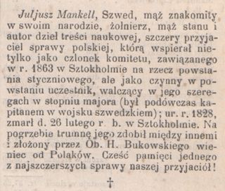 Zdjęcie powstańca styczniowego Juliusz Mankell