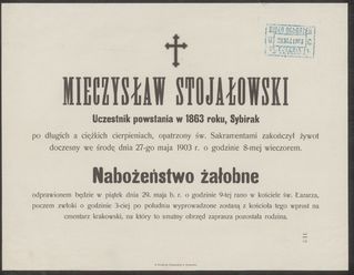 Zdjęcie powstańca styczniowego Mieczysław Stojałowski 