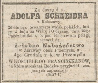 Zdjęcie powstańca styczniowego Adolf Schneider