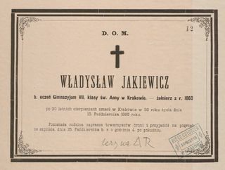 Zdjęcie powstańca styczniowego Władysław  Jakiewicz