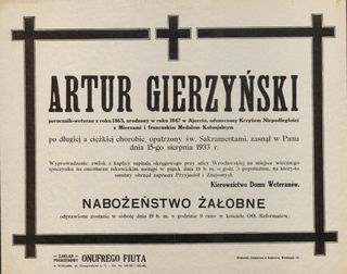 Zdjęcie powstańca styczniowego Artur  Gierzyński