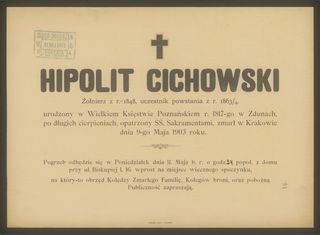 Zdjęcie powstańca styczniowego Hipolit Ciechowski