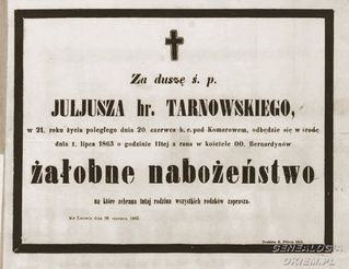 Zdjęcie powstańca styczniowego Juliusz Tarnowski