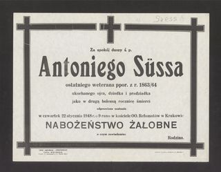 Zdjęcie powstańca styczniowego Antoni Suss