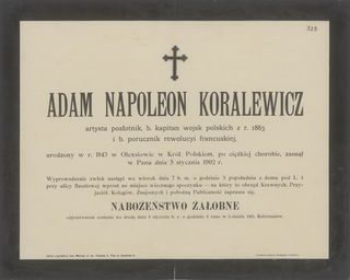 Zdjęcie powstańca styczniowego Adam Napoleon Koralewicz