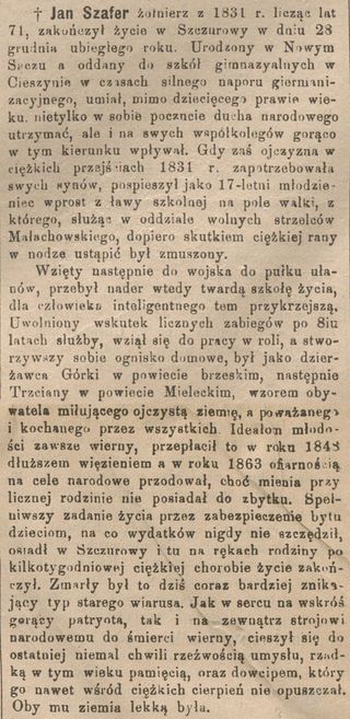 Zdjęcie powstańca styczniowego Jan Szafer