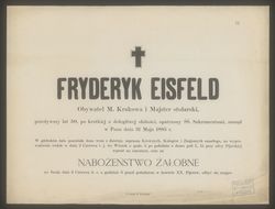 Fryderyk Eisfeld - nekrolog