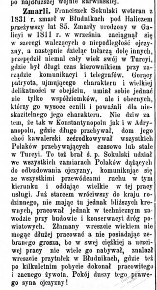 Zdjęcie powstańca styczniowego Franciszek Sokulski