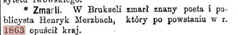 Marzbach Henryk ( - 1903) 