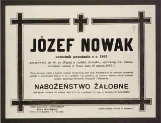 Zdjęcie powstańca styczniowego Nowak Józef