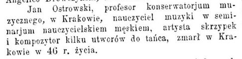 Ostrowski Jan ( - 1899)