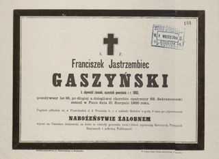 Zdjęcie powstańca styczniowego Franciszek Cyprian Antoni  Gaszyński