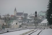 Rohatyn - widok z dworca kolejowego na miasto