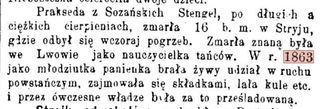 Zdjęcie powstańca styczniowego Prekseda  Sozańska - Stengel