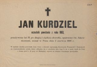 Zdjęcie powstańca styczniowego Jan  Kurdziel 