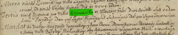 Poświadczenie wpłaty sum z Krzywaczki przez Antoniego Drozdowskiego w 1697