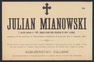 Zdjęcie powstańca styczniowego Julian  Mianowski