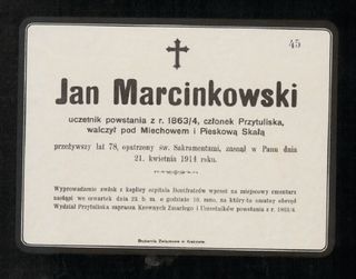 Zdjęcie powstańca styczniowego Jan Marcinkowski 