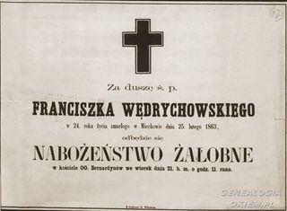 Zdjęcie powstańca styczniowego Franciszek Wędrychowski