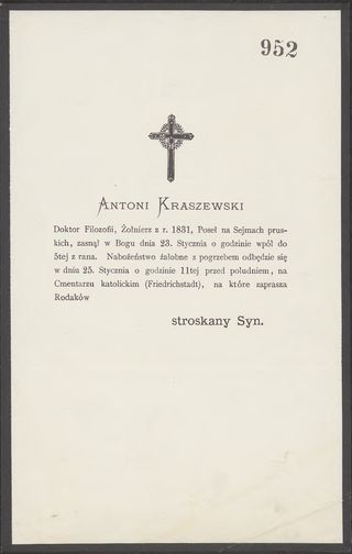 Zdjęcie powstańca styczniowego Antoni Kraszewski