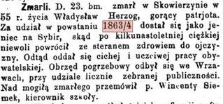 Zdjęcie powstańca styczniowego Władysław Herzog 