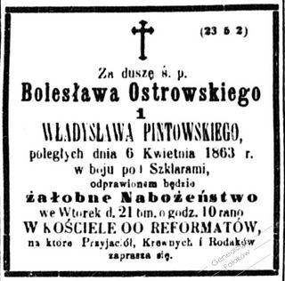 Zdjęcie powstańca styczniowego Władysław Pintowski