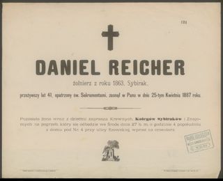 Zdjęcie powstańca styczniowego Daniel Reicher