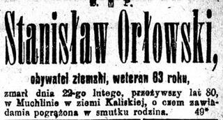 Zdjęcie powstańca styczniowego Stanisław Orłowski