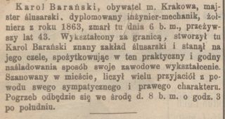 Zdjęcie powstańca styczniowego Karol Barański