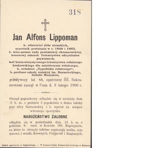 Zdjęcie powstańca styczniowego Jan Alfons Lippoman