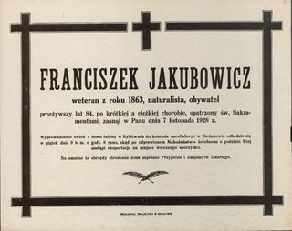 Zdjęcie powstańca styczniowego Franciszek  Jakubowicz 