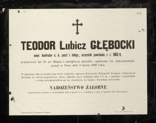 Zdjęcie powstańca styczniowego Teodor Izydor Głębocki