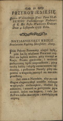 Słowo Marcina Slaskiego na Sejmie Wielkim