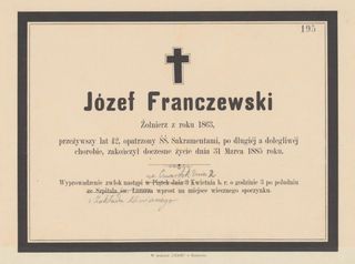 Zdjęcie powstańca styczniowego Józef Franczewski 