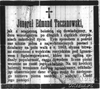 Zdjęcie powstańca styczniowego Edmund Taczanowski