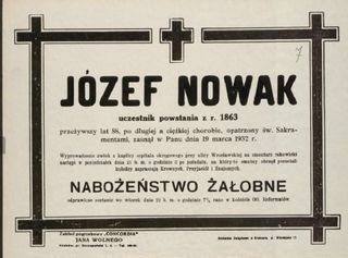 Zdjęcie powstańca styczniowego Józef Nowak 