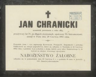 Zdjęcie powstańca styczniowego Jan August Chranicki