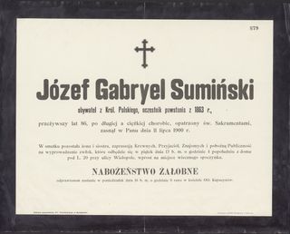 Zdjęcie powstańca styczniowego Józef Gabriel Sumiński