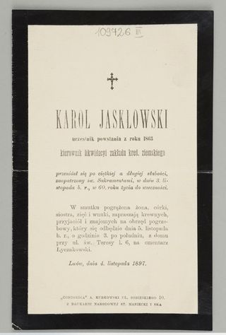 Zdjęcie powstańca styczniowego Karol Jaskłowski