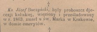 Zdjęcie powstańca styczniowego  Józef  Buczyński