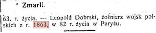 Zdjęcie powstańca styczniowego Leopold Ignacy Antoni Dobrski