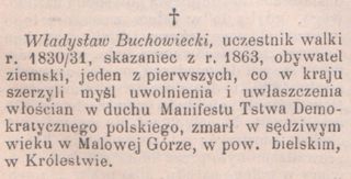 Zdjęcie powstańca styczniowego Władysław Buchowiecki 