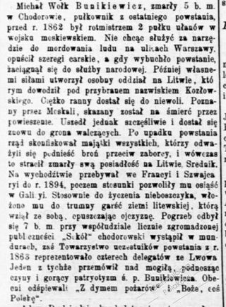 Zdjęcie powstańca styczniowego Michał Bunikiewicz